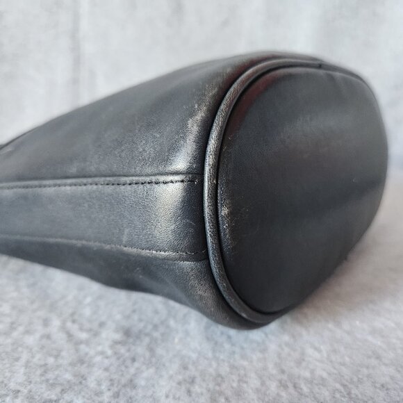 Vintage Coach 4150 Made in USA Fletcher Saddle Bucket Crossbody Bag Flap Black - Picture 7 of 11